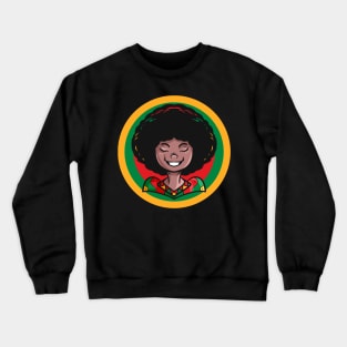 Kawaai Smiling Female Comic Freedom Day Juneteenth Crewneck Sweatshirt